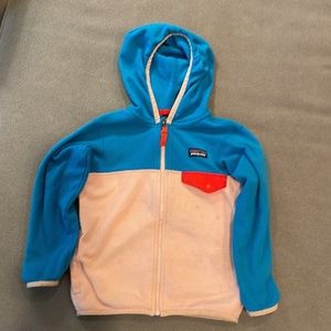 Patagonia girls 4T micro D full zip fleece with hood